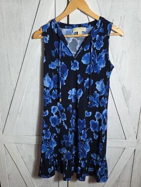 MICHAEL Michael Kors Floral Ruffle Hem Tie Front Dress Size XS